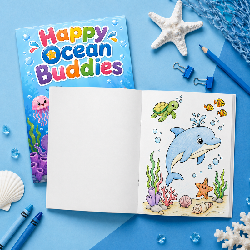 Ocean Theme Coloring Book, Volume 24 physical printed book product image 1, ISBN 9798904669959