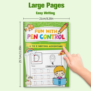 Alphabet tracing workbook for kids with pen control and handwriting practice