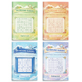 Family using Skybound Sudoku puzzle books together