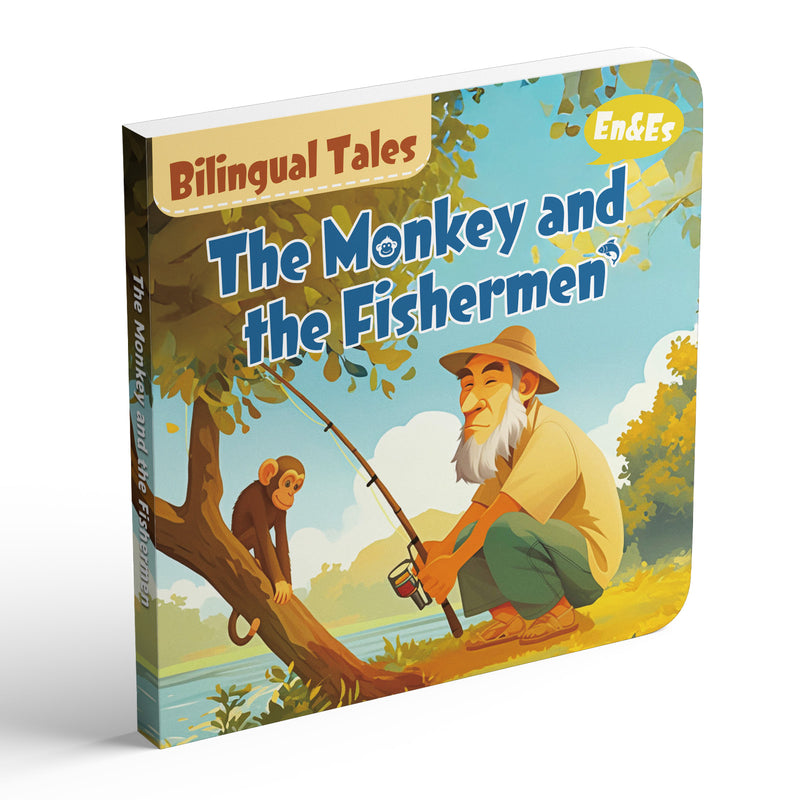 The Monkey and the Fishermen English-Spanish bilingual fable cover