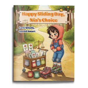 Happy Sliding Day Nia's Choice money skills book for kids cover