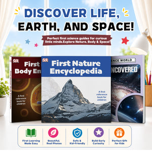 Children's Animal and Science Encyclopedia 3-Book Set main printed book set image, image 1, bundle ISBN 9798904662394