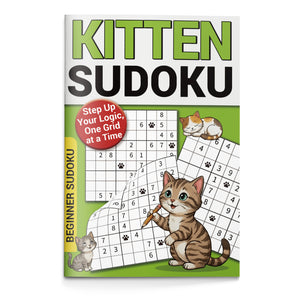 Kitten Sudoku Books, 4 Progressive Levels Beginner to Challenge, Cat-Themed Number Logic Workbooks for Focus, Critical Thinking and Problem-Solving Practice