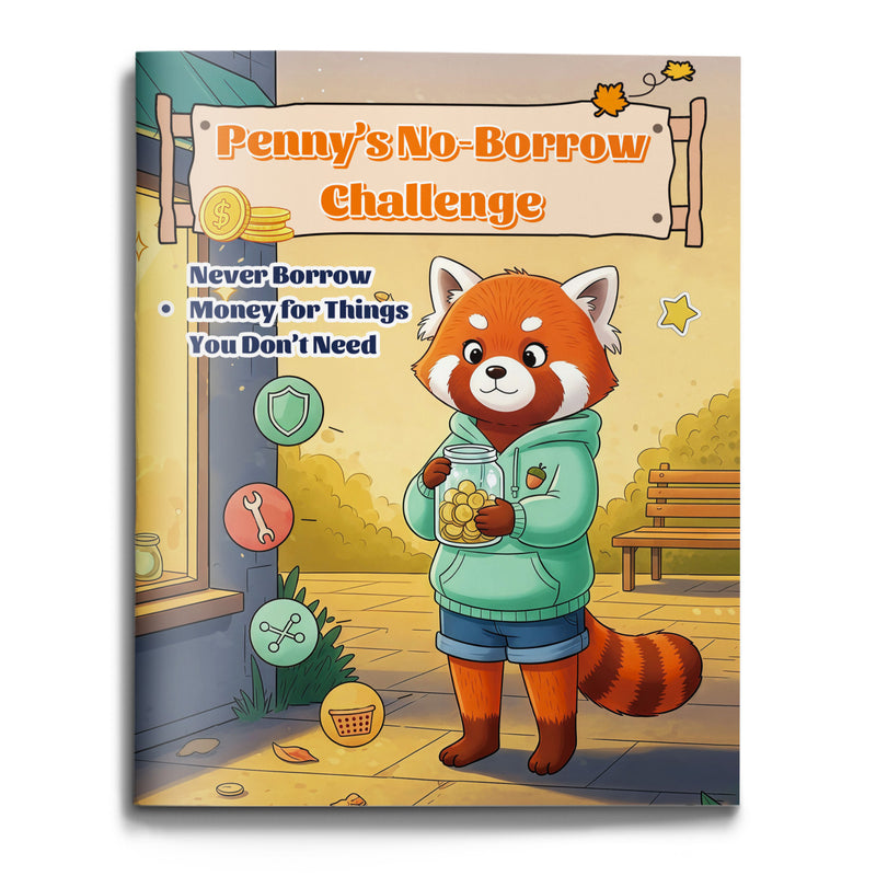 Penny's No-Borrow Challenge money skills book for kids cover
