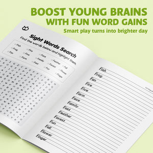Sight words search pages with spelling and writing practice