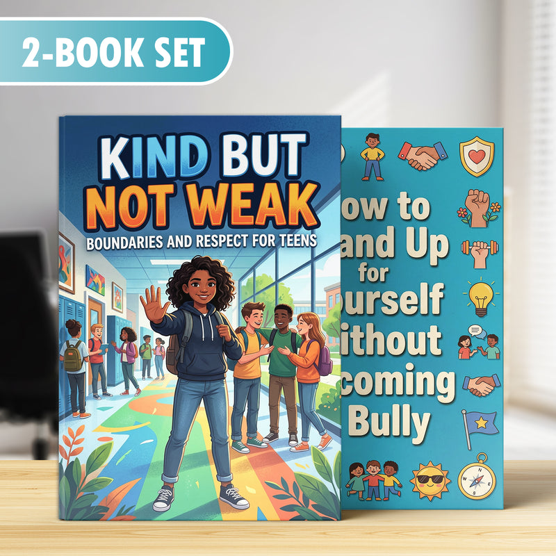 How to Stand Up for Yourself Without Becom + Kind But Not Weak Boundaries and Respect F: 2-Book Set main cover and printed book set view, image 1, bundle ISBN 9798900669625