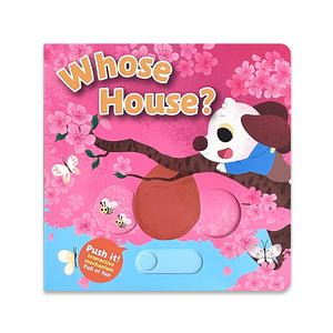 Whose House Push and Pull Board Book, Interactive Animal Home Toy Book, Early Learning Lift and Slide Reading for Toddlers