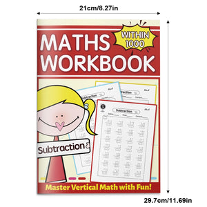 Kids multi-digit subtraction workbook within 1000