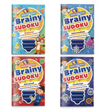 Brainy Sudoku Workbook Set 4-Level Logic Practice cover collection