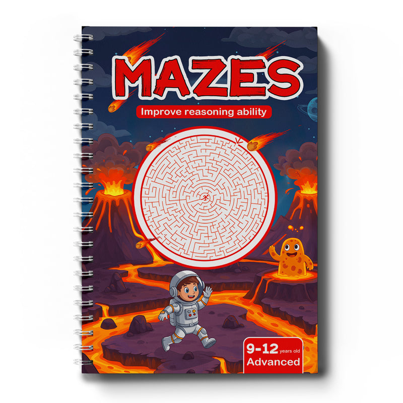 Advanced Maze Workbook for Kids, Complex Maze Puzzle Challenges with Logic Practice, Focus Training, Route Planning, Problem-Solving, and Brain Skill Building Activity Book