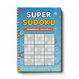 Printed Super Sudoku puzzle pages for focus and attention span