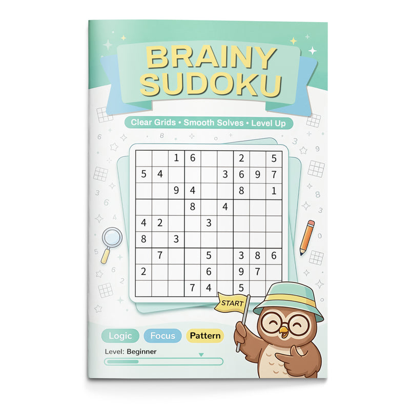 Brainy Sudoku Books Travel-Friendly Logic Set covers