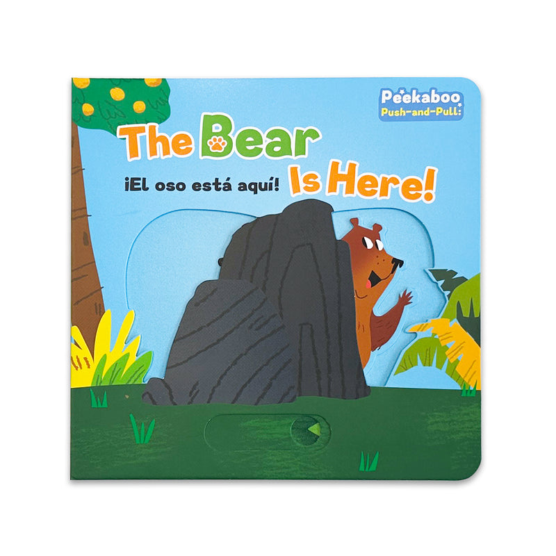 The Bear Is Here peekaboo board book cover
