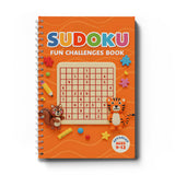 Printed four-book Sudoku Fun Challenge set for kids