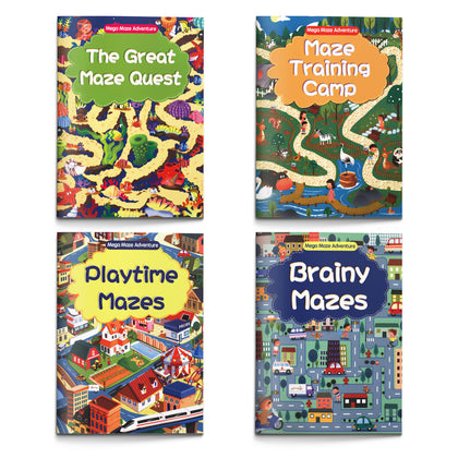 Maze Activity Collection: 4-Book Set main cover and printed book set view, image 1, bundle ISBN 9798900664163