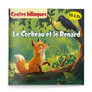The Crow and the Fox French-English Fable Book cover