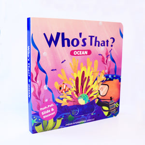 Who's That Ocean push-slide board book cover