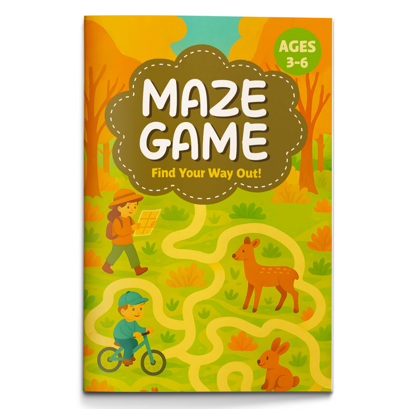 Maze Game, Find Your Way Out Activity Book for Kids Ages 3–6, Early Learning Maze Puzzle Book with Pathfinding Fun, Problem Solving, Visual Thinking, and Preschool Skill Building