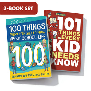 100 Things Every Teen Should Know About Sc + 101 Things Every Kid Needs to Know Life Sk: 2-Book Set main cover and printed book set view, image 1, bundle ISBN 9798900664606