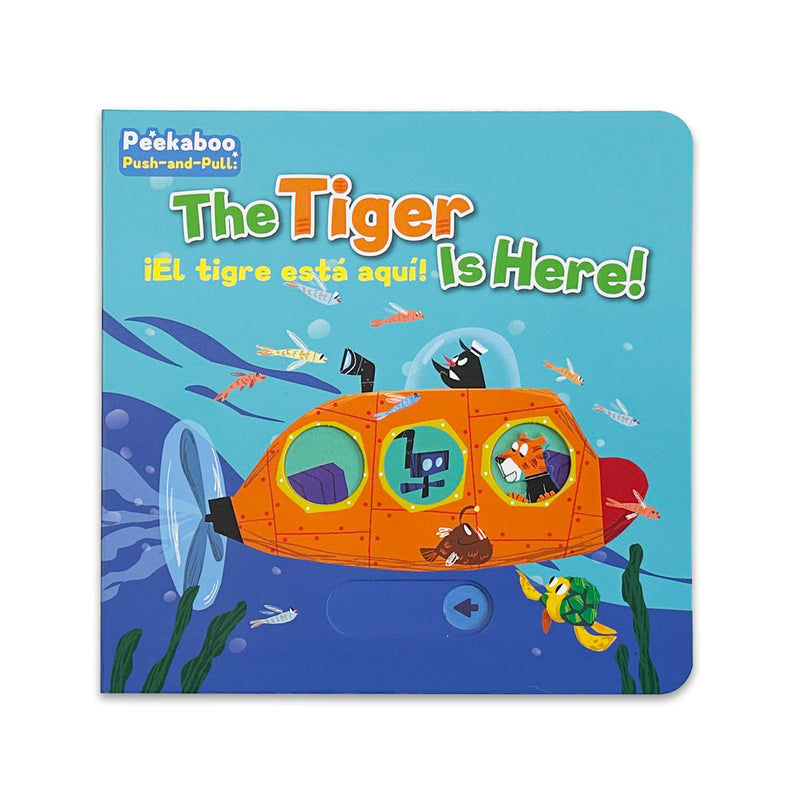 The Tiger Is Here peekaboo board book cover