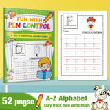 Fun with Pen Control A to Z Writing Adventure product image 6 showing printed book details for screen-free reading and learning