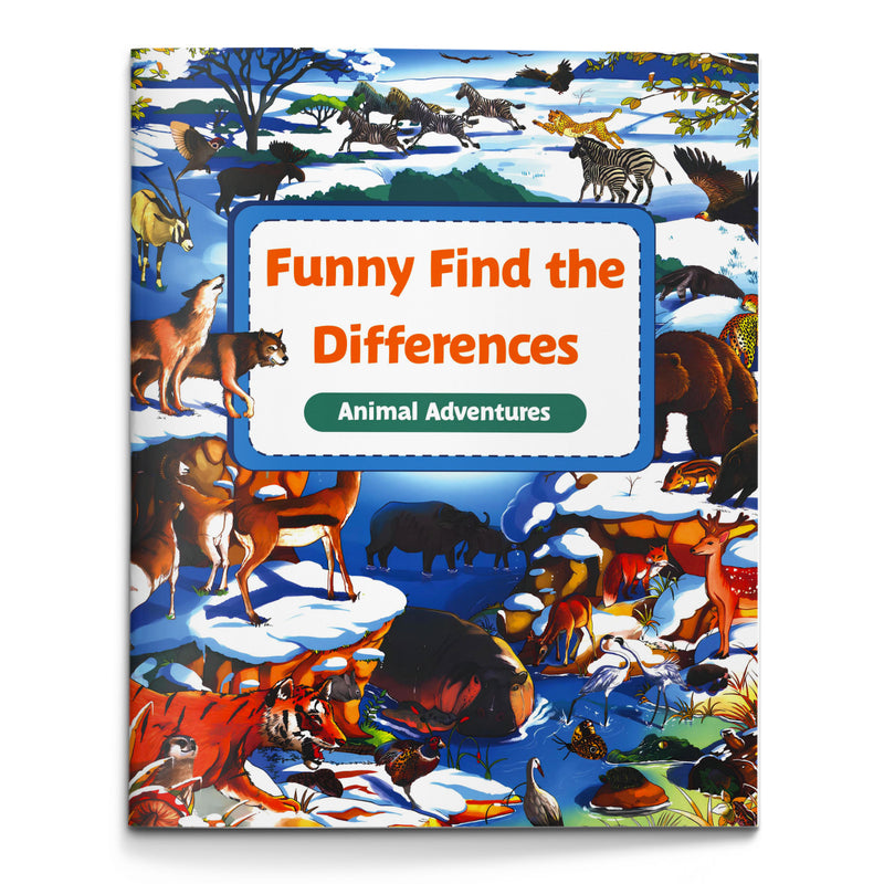 Animal Adventures spot the difference book for kids cover