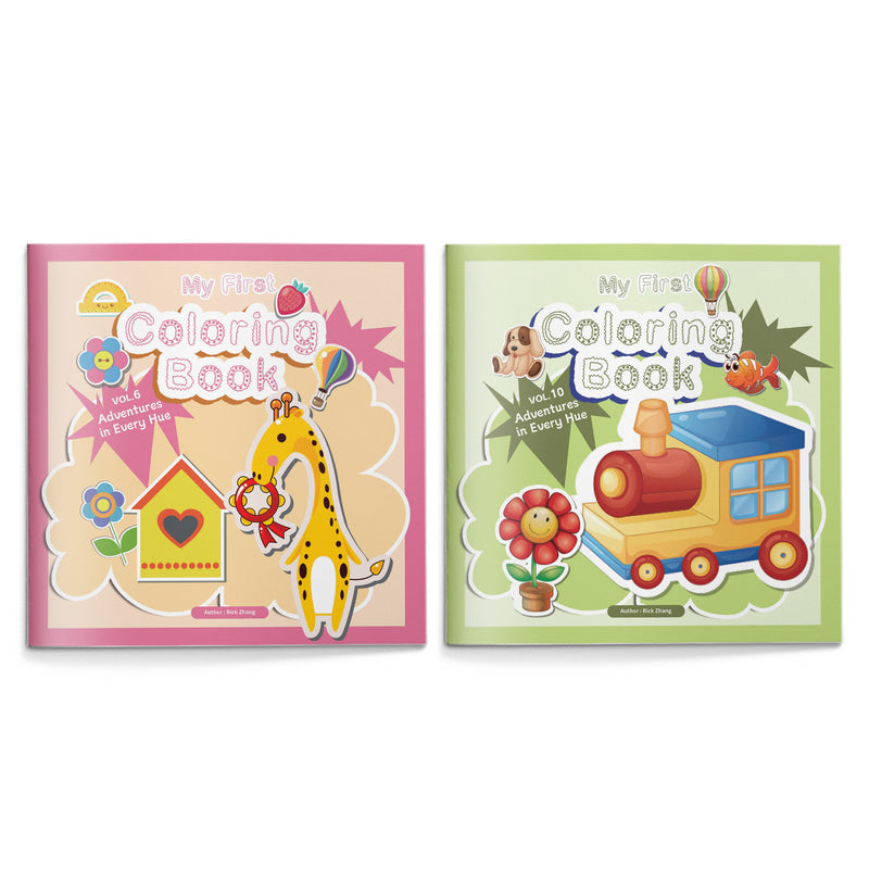 My First Connect the Dots Coloring Book Fo + Beginner Coloring and Dot-to-dot Activity: 2-Book Set main cover and printed book set view, image 1, bundle ISBN 9798900663401