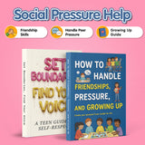 How to Handle Friendships, Pressure, and G + Set Boundaries, Find Your Voice: Teen Self: 2-Book Set main cover and printed book set view, image 1, bundle ISBN 9798904661397