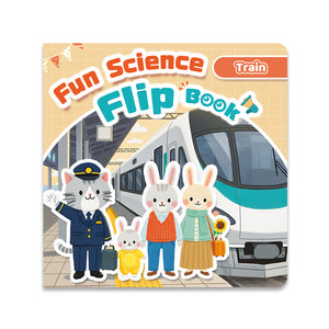 Fun Science Flip Book Train interactive picture book for kids cover