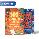Everything Teen Boys Should Know + 101 Growth Rules Every Boy Should Know: 2-Book Set main cover and printed book set view, image 1, bundle ISBN 9798900669311
