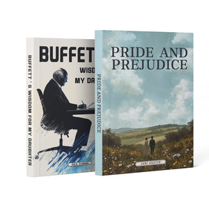 Buffett's Wisdom for My Daughter Wise Livi + Pride and Prejudice Classic 3-Book Set main cover and printed book set view, image 1, bundle ISBN 9798904660109