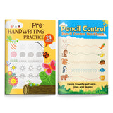 Pencil Control Workbook for Kids + Early Pencil Control Workbook for Kids: 2-Book Set main cover and printed book set view, image 1, bundle ISBN 9798900663241