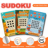 Parent and child practicing Math Squares logic activities