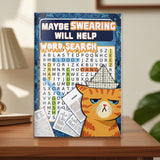 Maybe Swearing Will Help funny cat word search cover