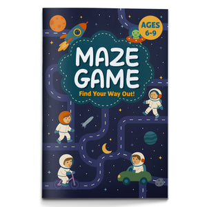 Maze Game, Find Your Way Out Activity Book for Kids Ages 6–9, Fun Maze Puzzle Book with Pathfinding Challenges, Problem Solving, Visual Thinking, and Focus Building