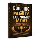 Standing product view of family economic moat printed finance book