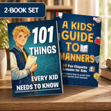 Kids Guide to Manners Etiquette Book + 101 Things Every Kid Needs to Know Future: 2-Book Set main cover and printed book set view, image 1, bundle ISBN 9798904661458