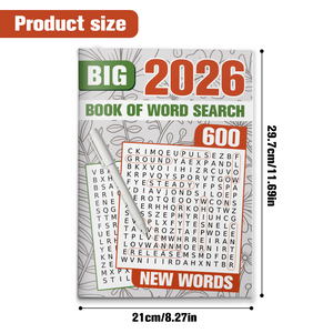 Large print adult word search puzzle book with 600 new words
