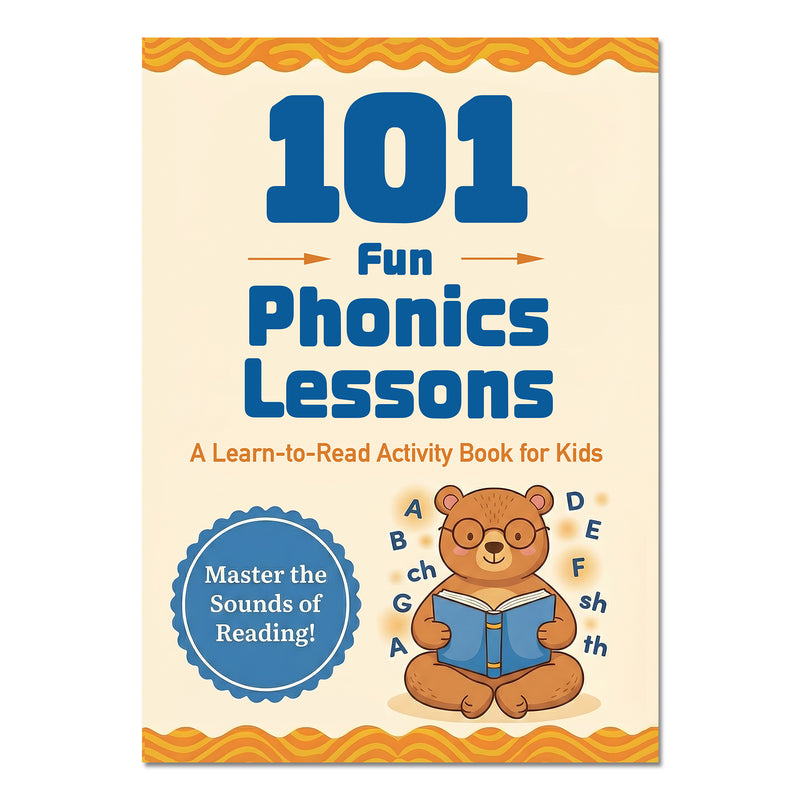 101 Fun Phonics Lessons learn to read activity book for kids cover
