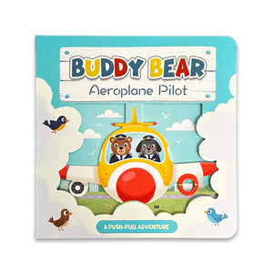 Buddy Bear Aeroplane Pilot push-pull board book cover