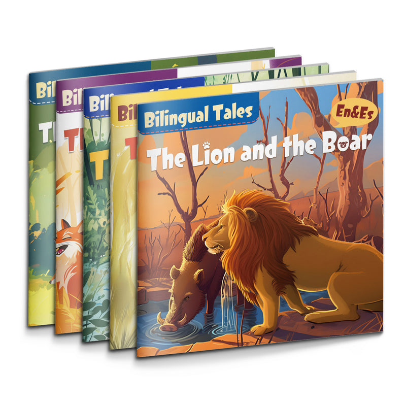 Bilingual Storybook Collection: 5-Book Set main cover and printed book set view, image 1, bundle ISBN 9798900665924