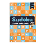 Children's brain training workbooks with colorful sudoku covers