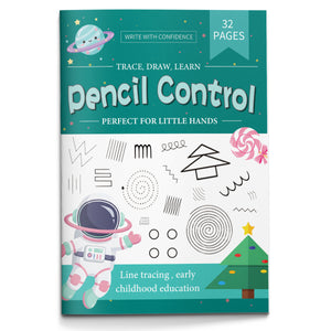 Space-Themed Pencil Control Workbook for Kids, Pre-Writing Skills Practice Book with Line Tracing, Fine Motor Development, Handwriting Readiness, and Preschool Kindergarten Learning Activities