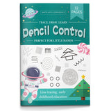 Space-Themed Pencil Control Workbook cover for kids