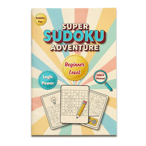 Super Sudoku Adventure Books, 4 Progressive Levels from Beginner to Challenge, Number Logic Workbooks for Focus, Critical Thinking and Problem-Solving Practice