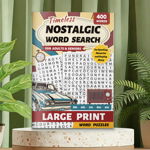 Timeless Nostalgic Word Search for Adults cover