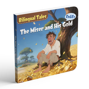 The Miser and His Gold Bilingual Storybook for Kids, English and Spanish Picture Book, Classic Moral Tale for Early Reading, Language Learning and Bedtime Reading