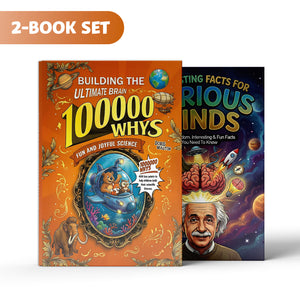 Building the Ultimate Brain 100000 Whys Sc + Interesting Facts for Curious Minds: 2-Book Set main cover and printed book set view, image 1, bundle ISBN 9798900665344