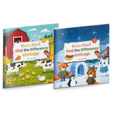 Find the Difference Challenge for Kids + Kids Find the Difference Challenge Book: 2-Book Set main cover and printed book set view, image 1, bundle ISBN 9798904661557