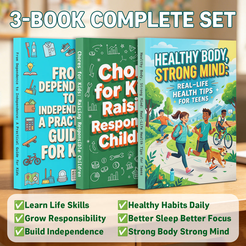 - Independent Living and Social Skills: 3-Book Set main cover and printed book set view, image 1, bundle ISBN 9798904661717